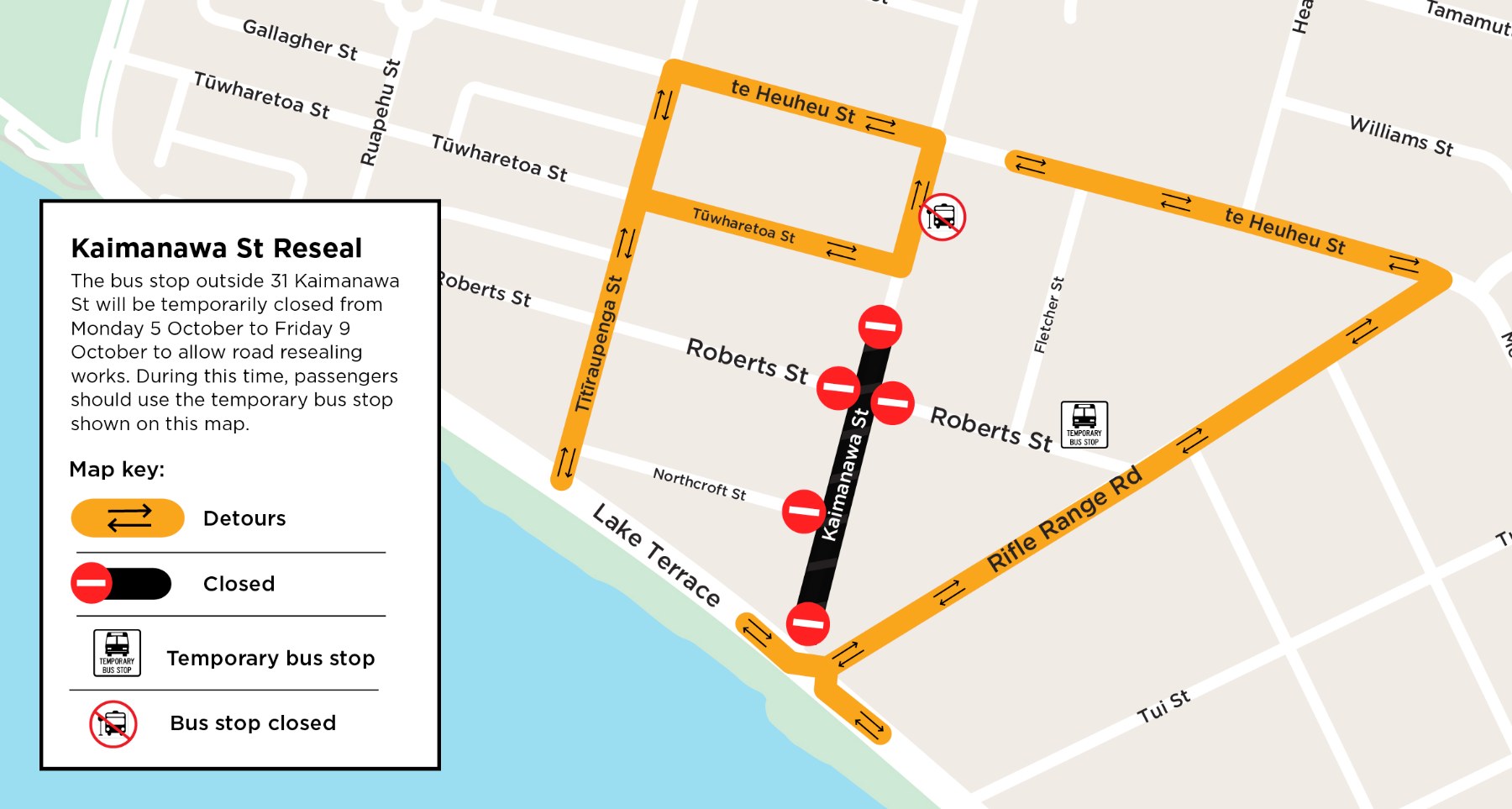 Road closure map.  