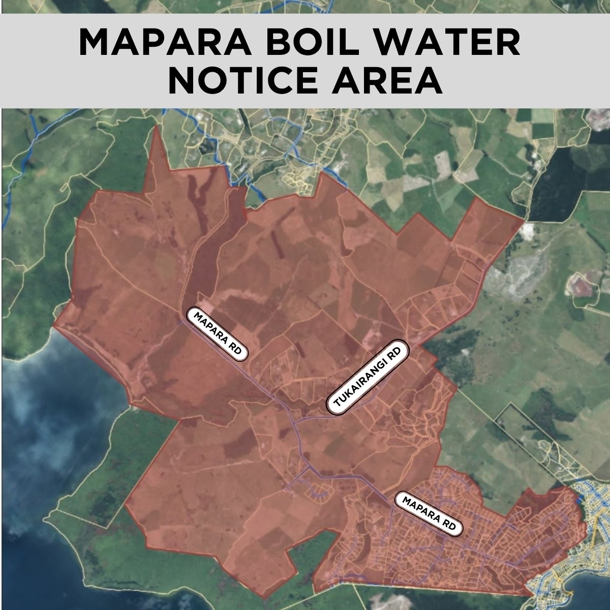 Boil water notice area map.  