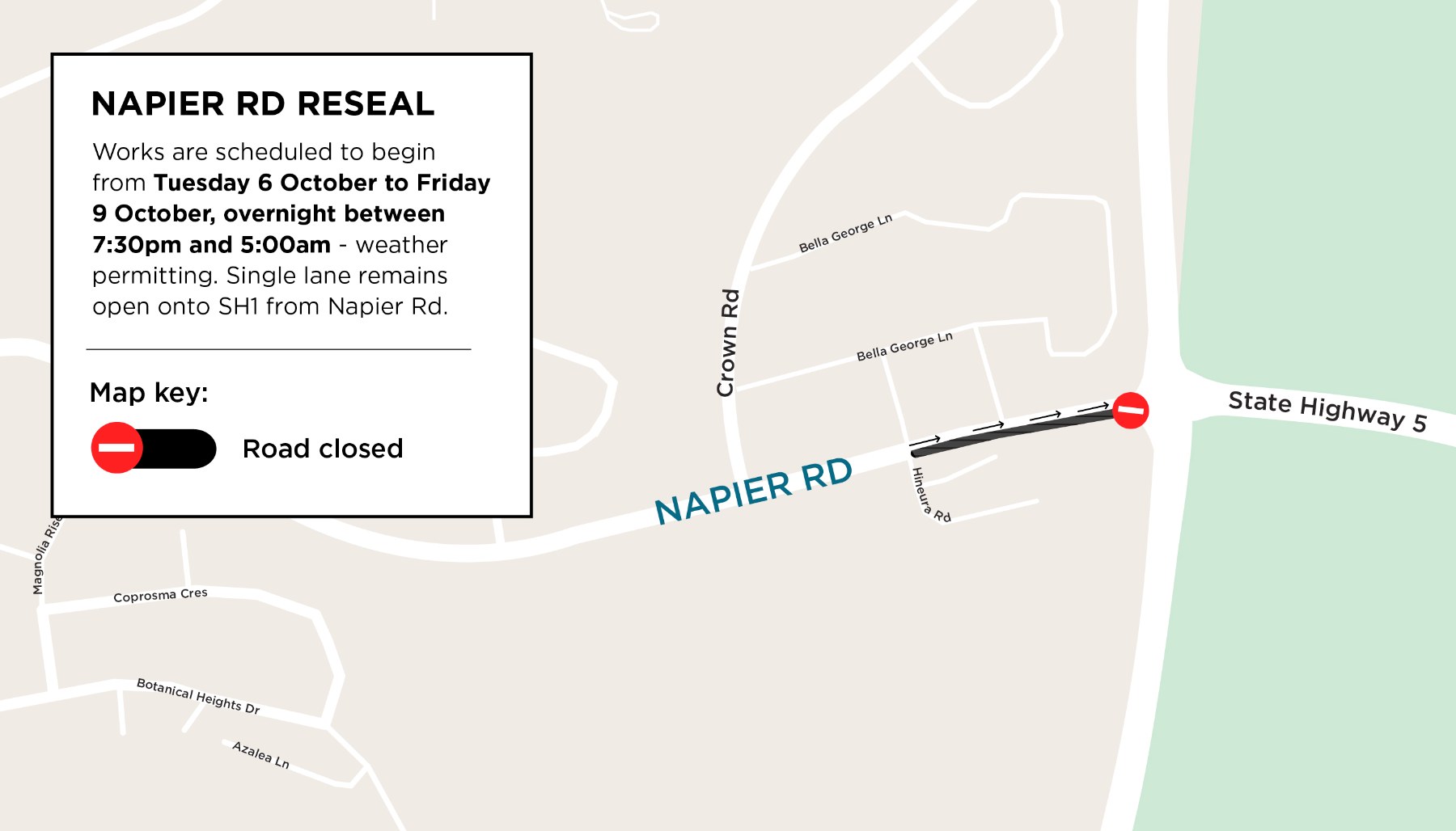 Road closure map.  