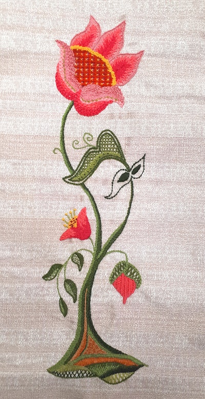 Spring has Sprung exhibition embroidery.  