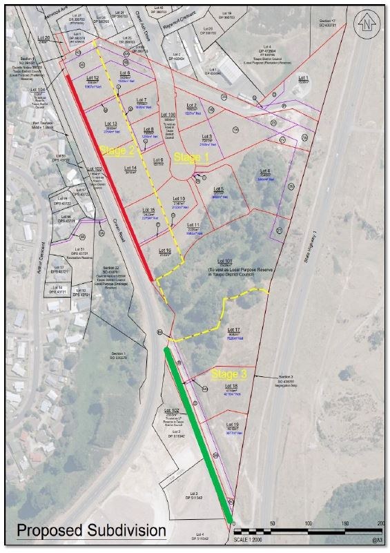 Crown Road map showing land exchange areas.