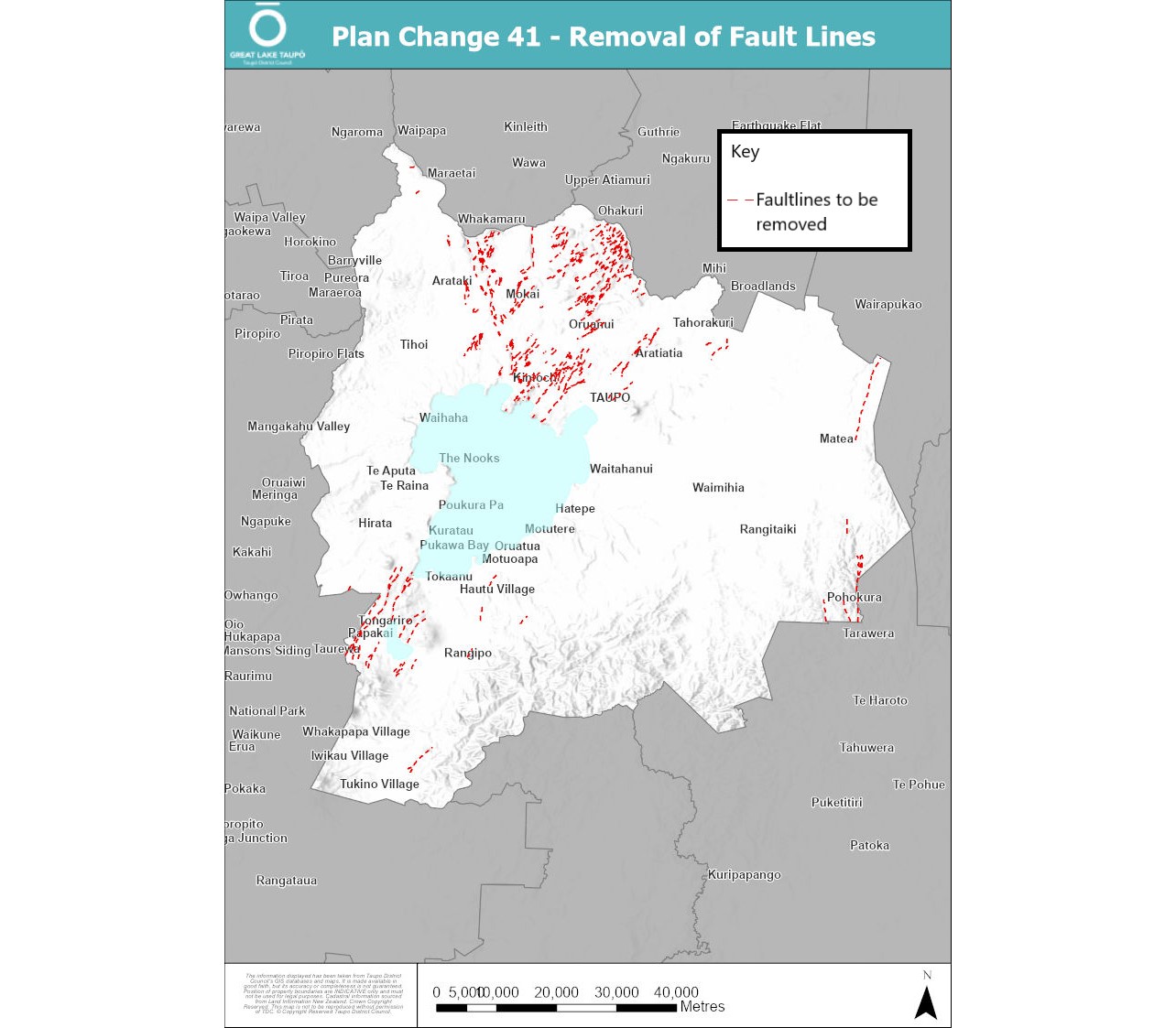Map of fault lines to be removed.  