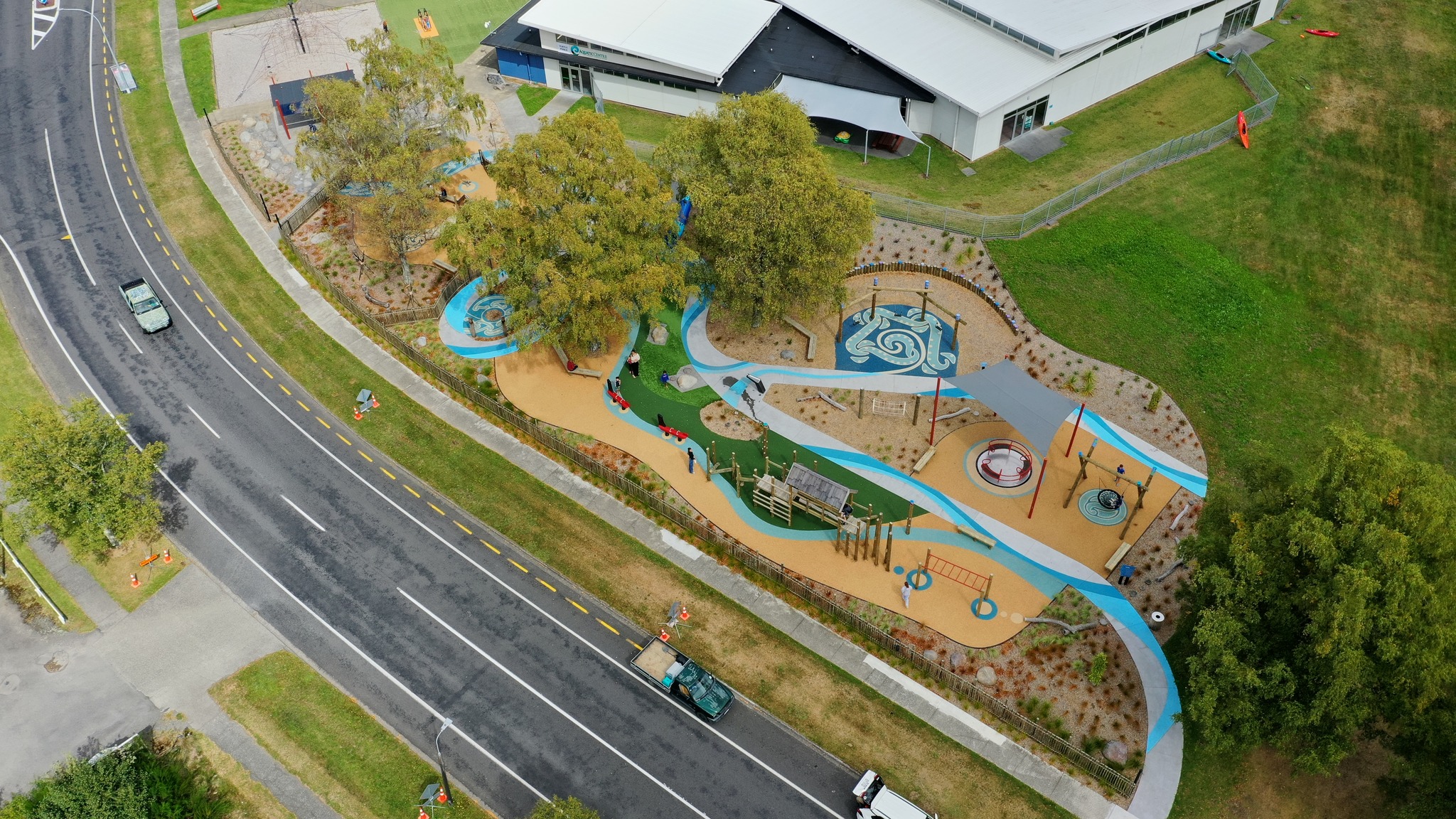 Te Kapua Park playground from above.  