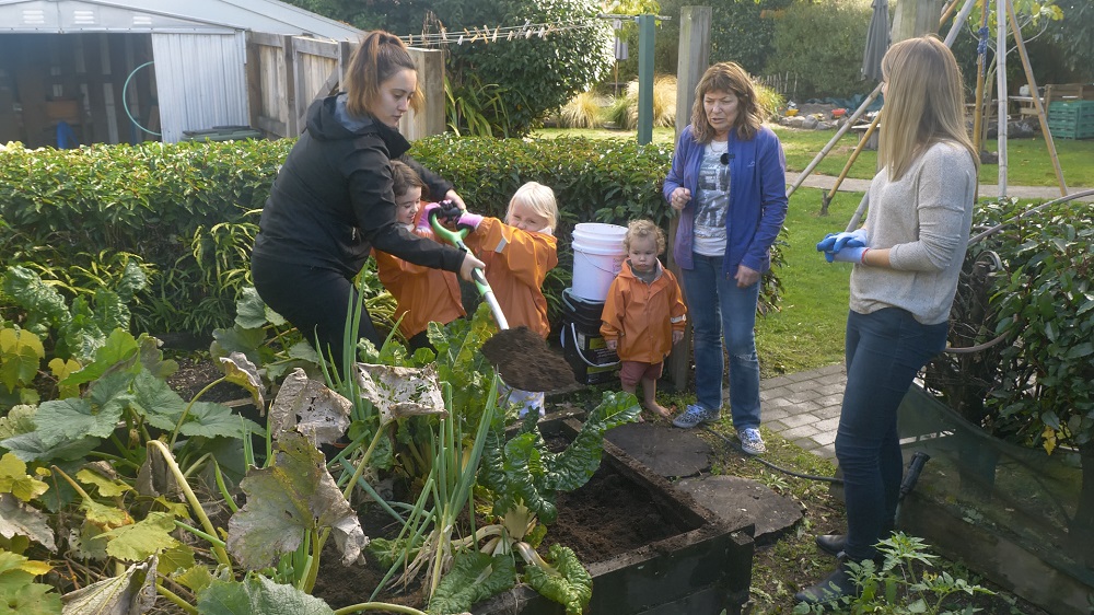 Composting in action at My Treehut Early Learning Centre.  