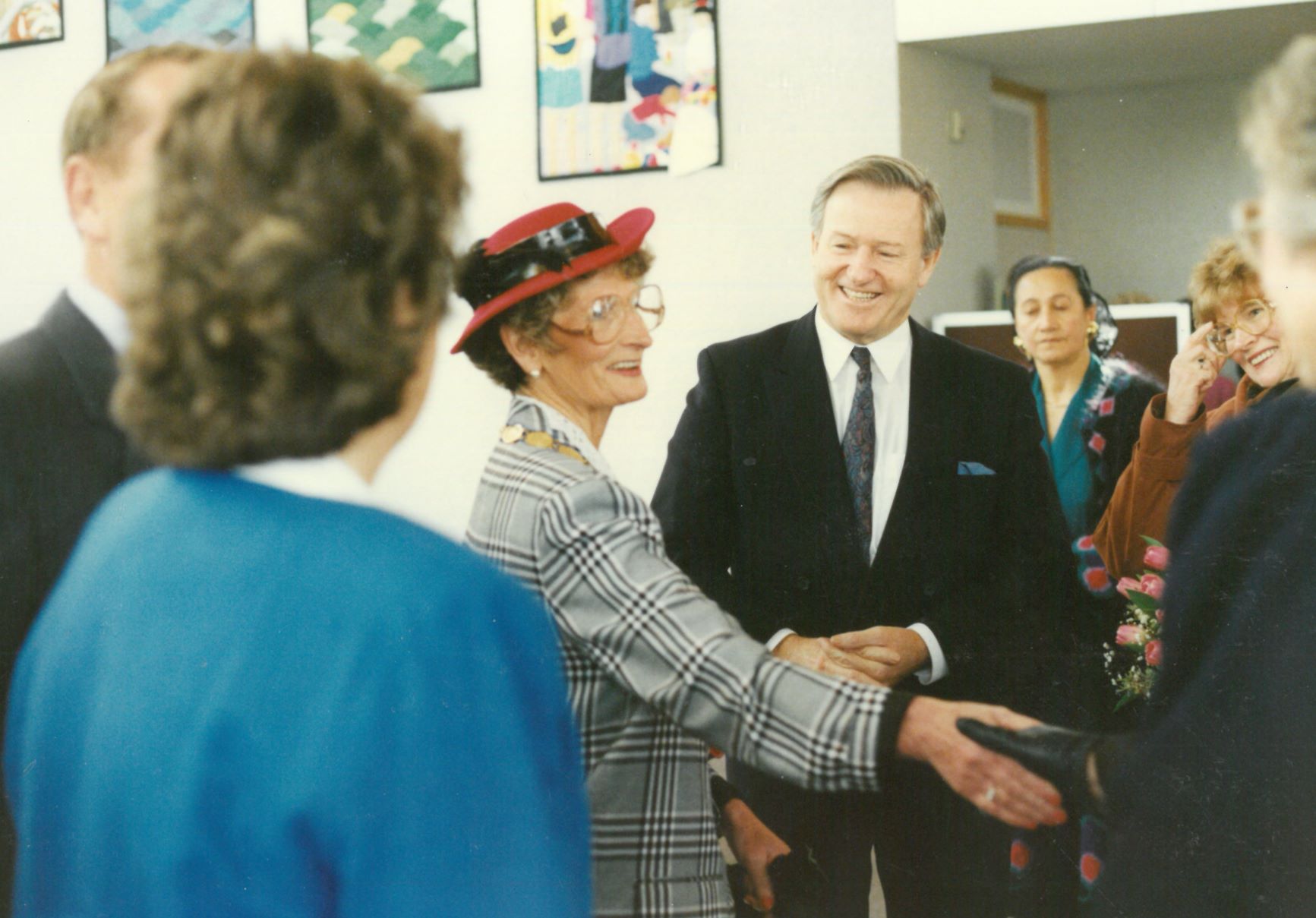  Joan Williamson and Jim Bolger at the opening ceremony of the Great Lake Centre in 1992.  