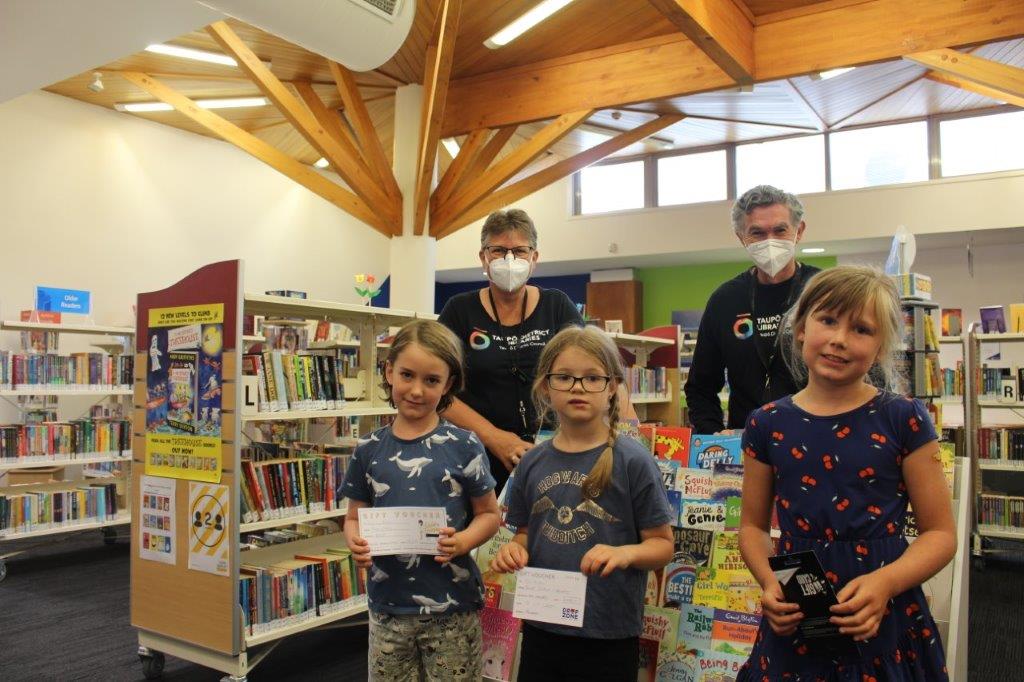 Taupo Library winners.  