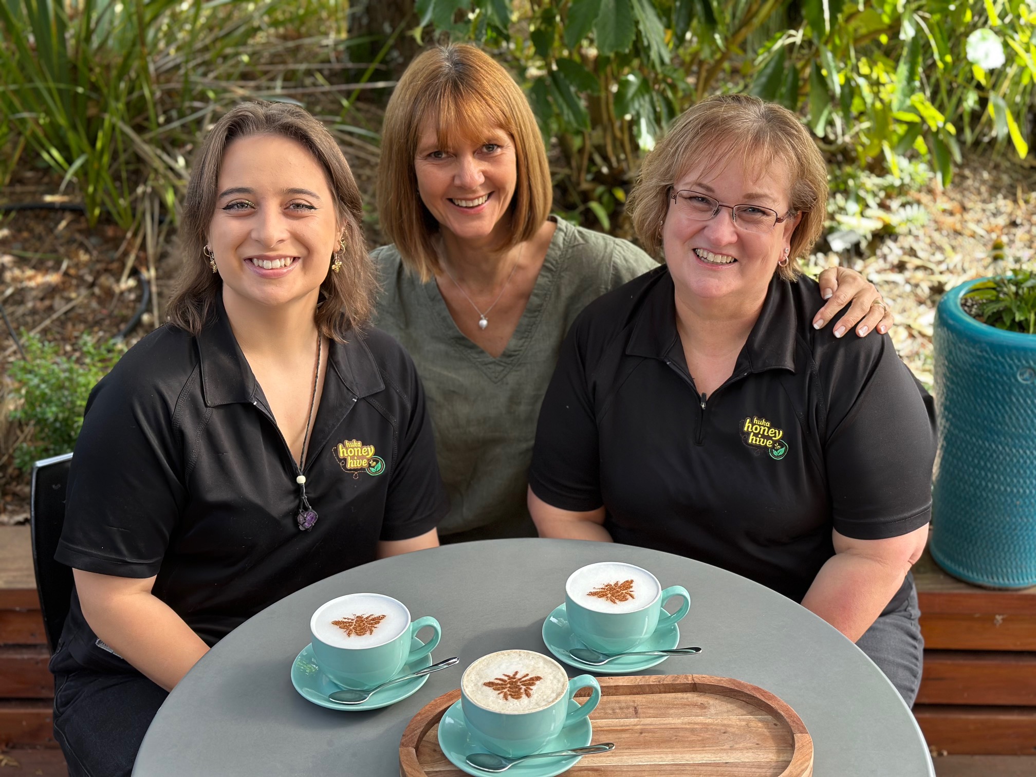Pictured above (from left): ​Loryn Harding, Jo Saville (owner) and Lorraine Mears, from Huka Honey Hive.  