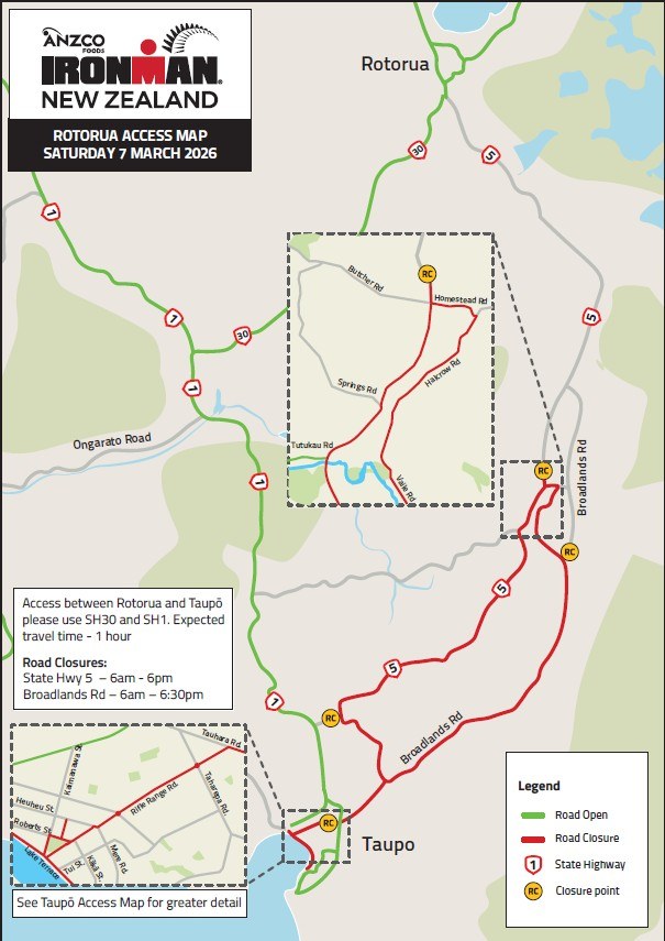Rotorua Access map.  