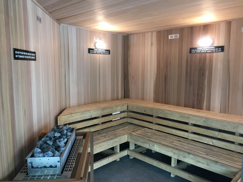 Refurbished sauna.  
