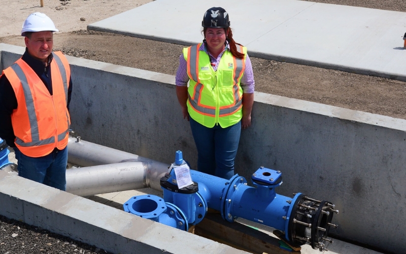 New water pump being installed on Lake Terrace.  