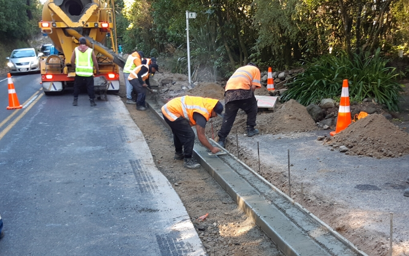 Mapara Road path construction underway.  
