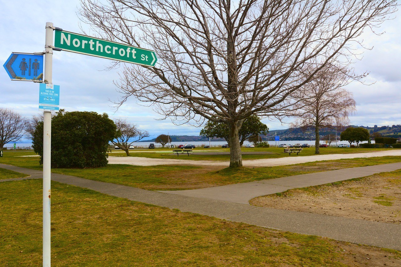 Northcroft Road sign and reserve.  
