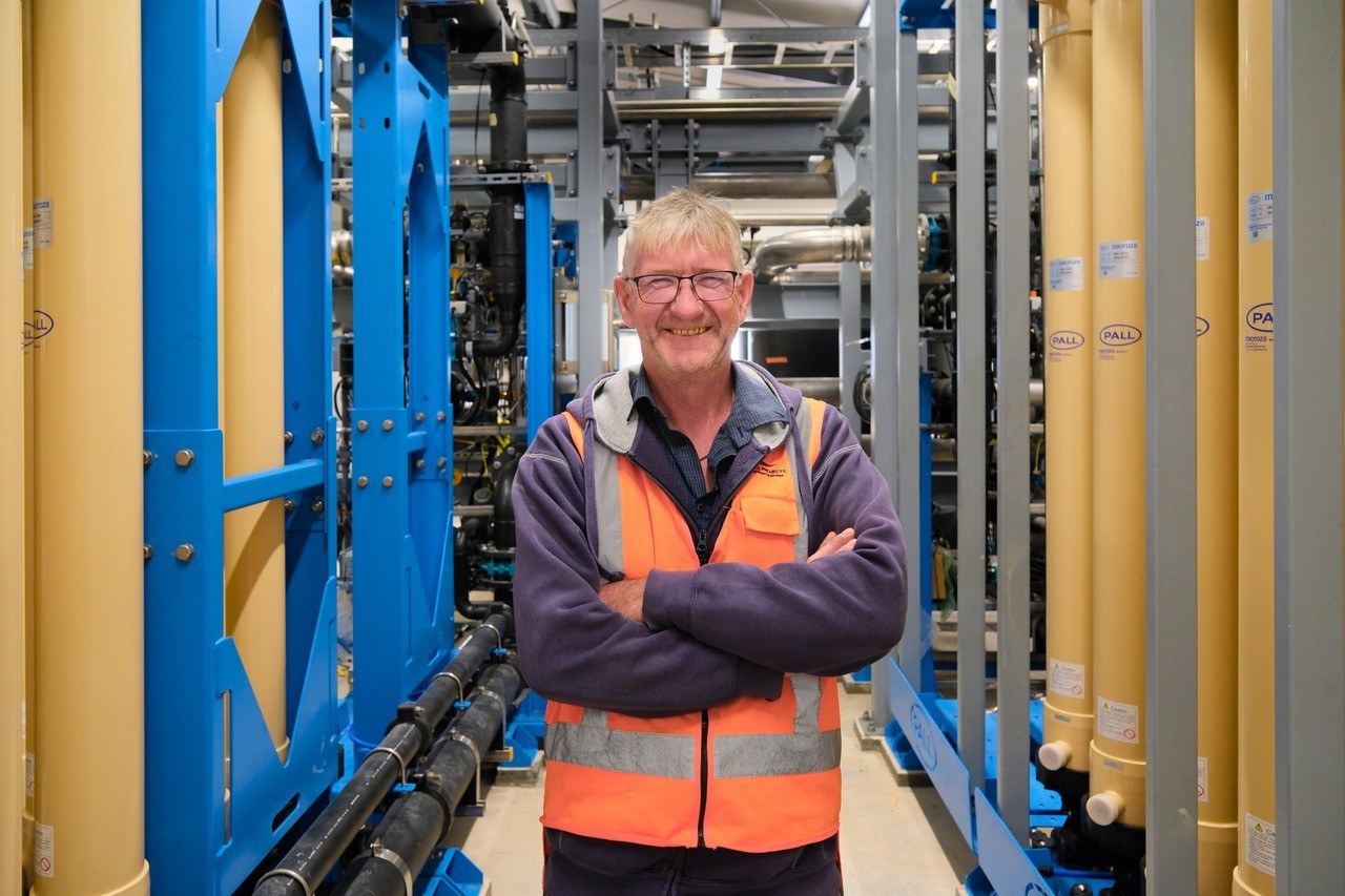 Tom Marshal of Marshall Projects inside the new Omori Treatment Plant.  