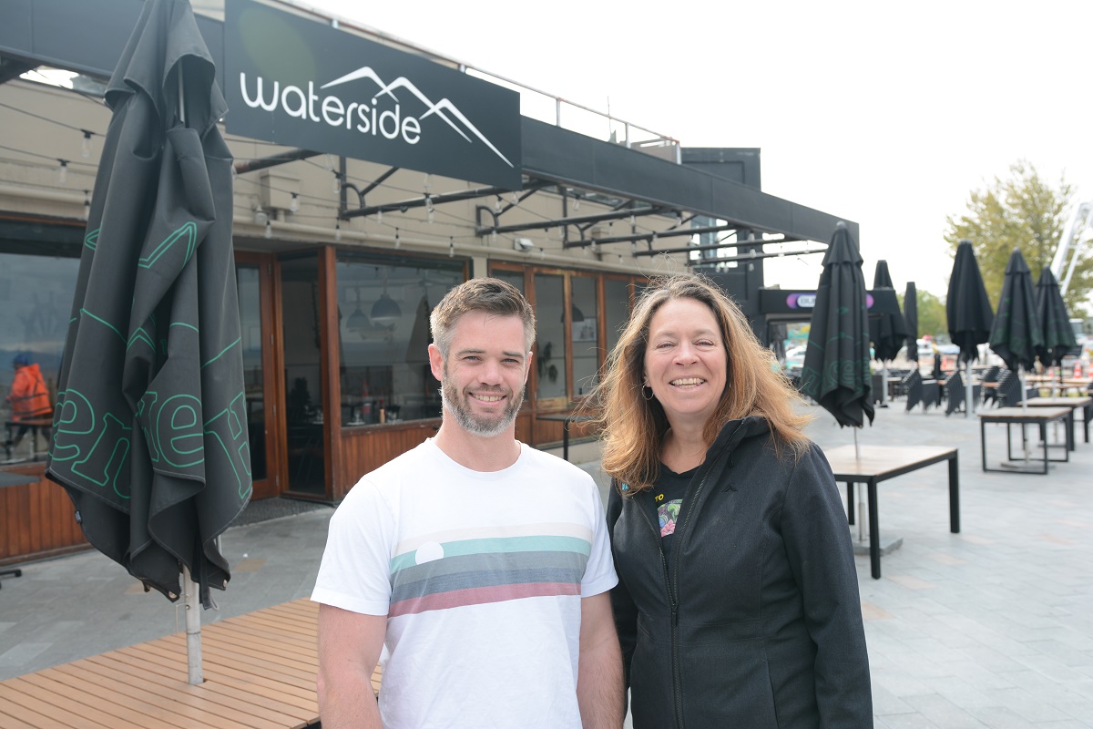 Waterside owner/manager Greg Sherson and Taupō District Council stakeholder manager Julie McLeod.  