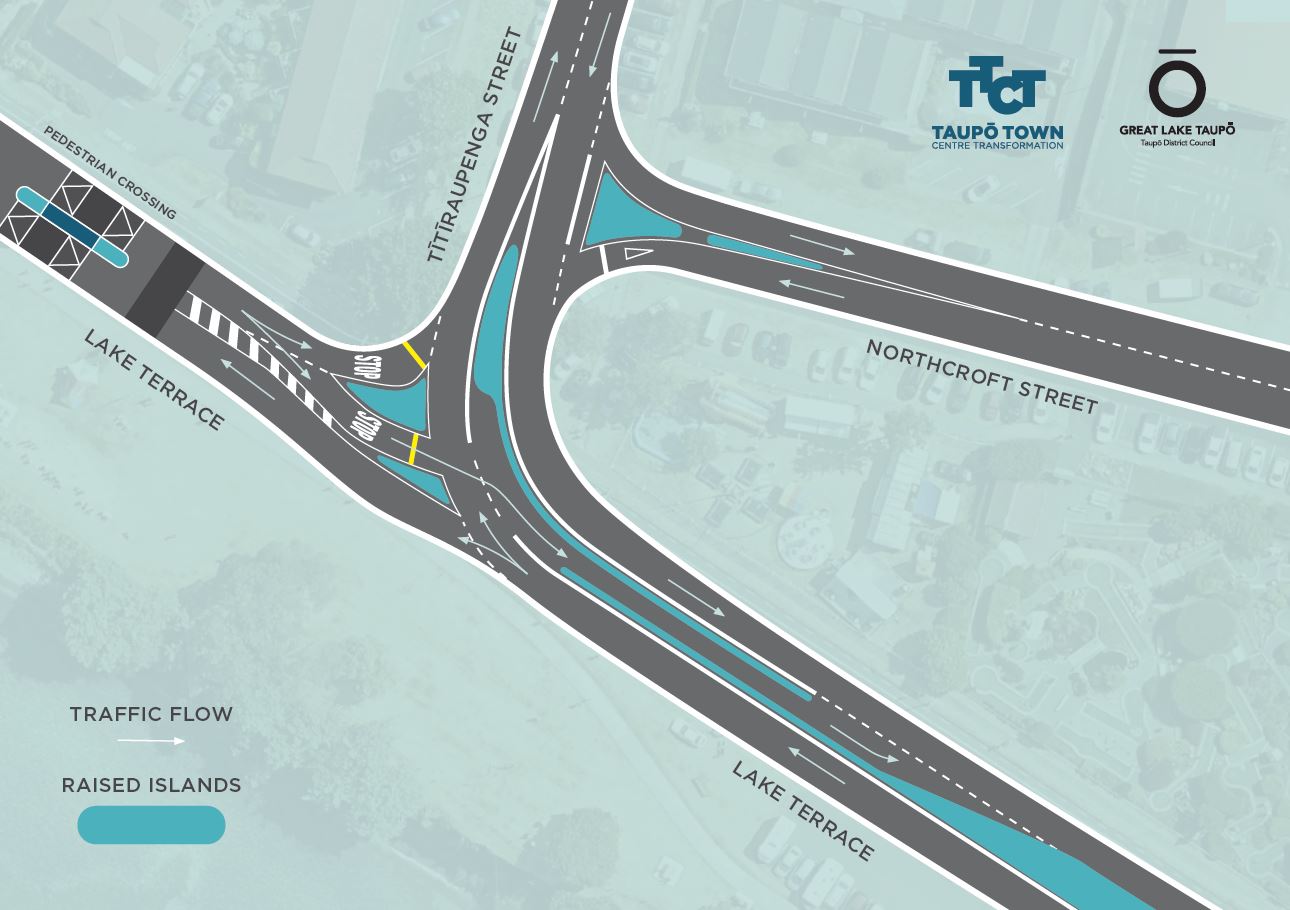 Map showing new intersection layout.  