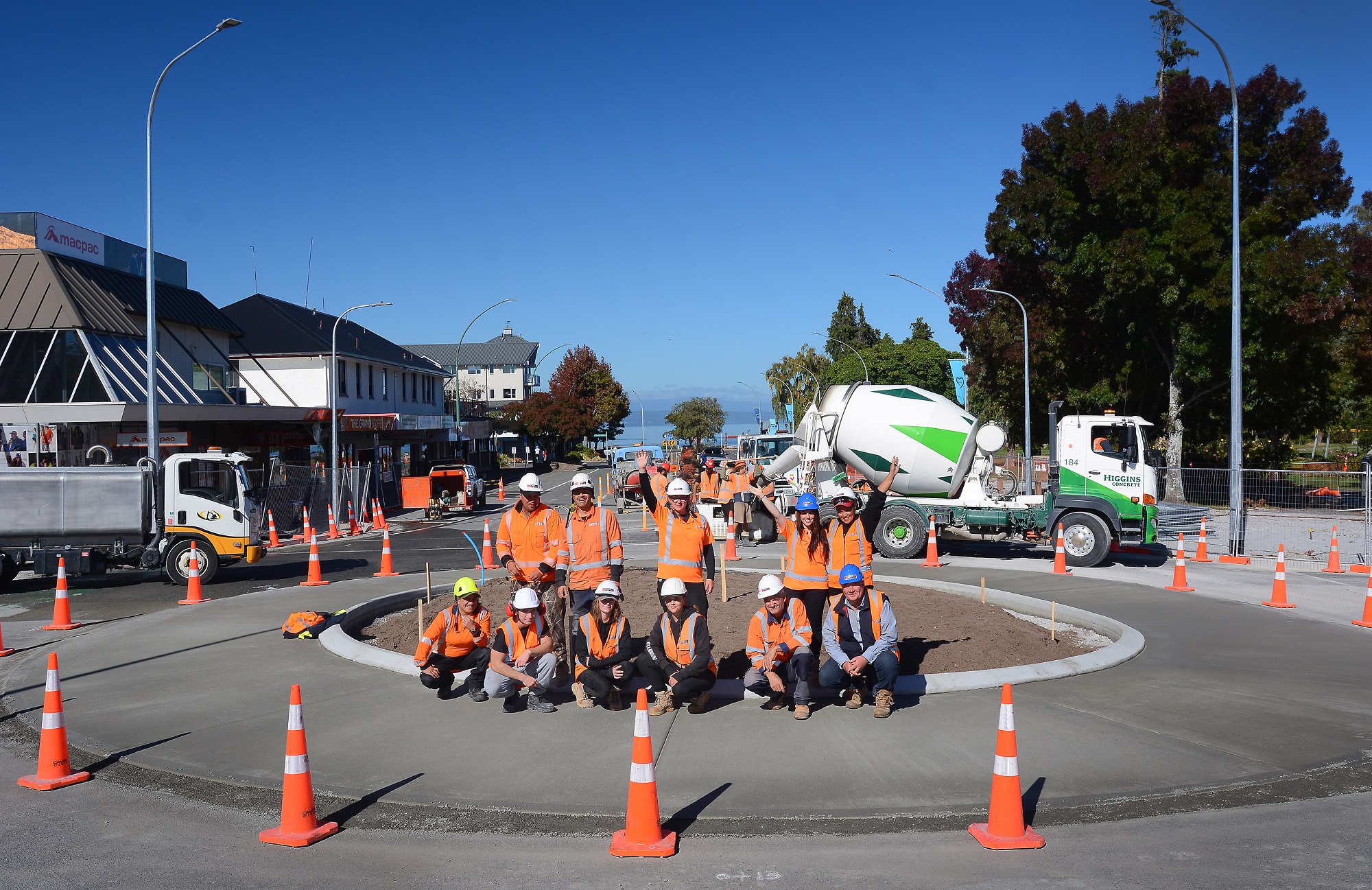 Camex crew on the new roundabout.  