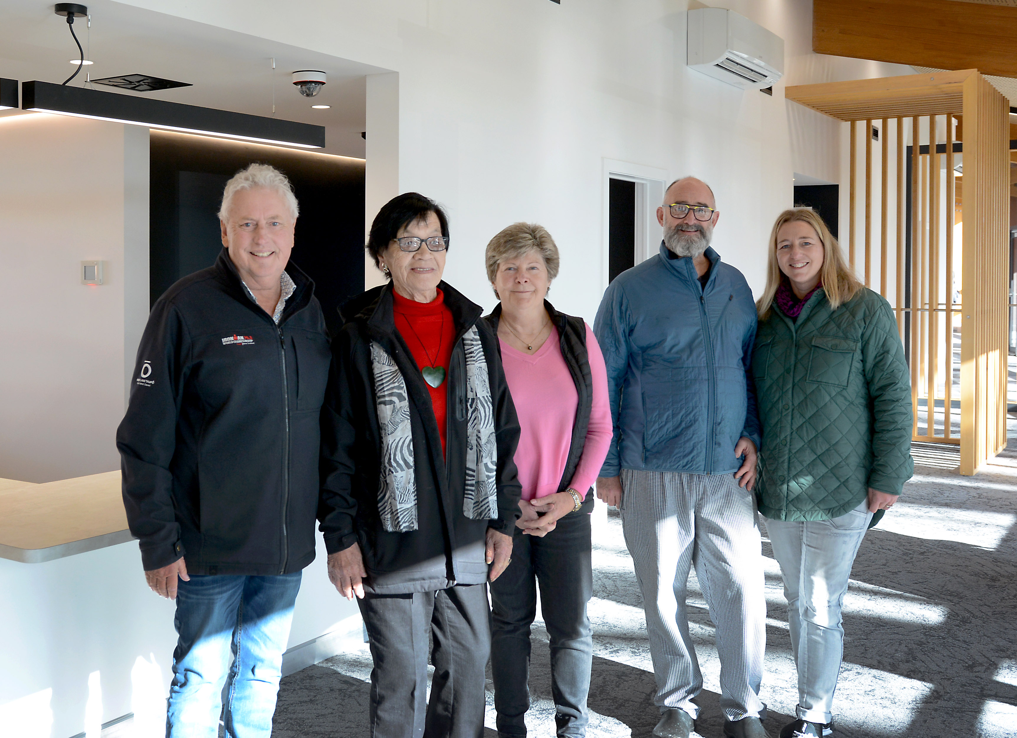 Mayor David, Mrs Mata Knight (nee Hurae), Councillor Yvonne Westerman and Chris Johnston and Catie Noble of the Waiora Community Trust.  