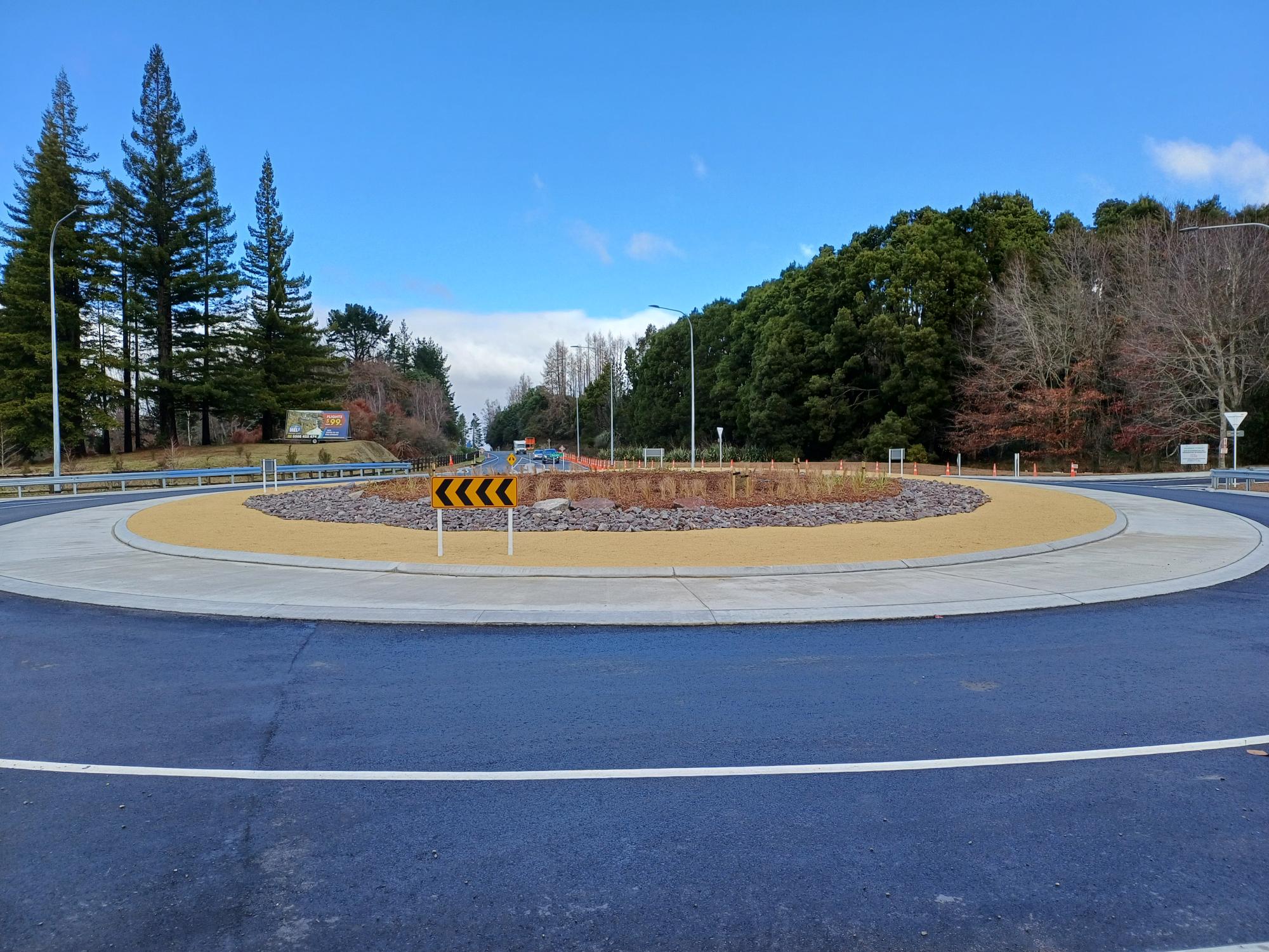 Completed roundabout on Wairakei Drive.  