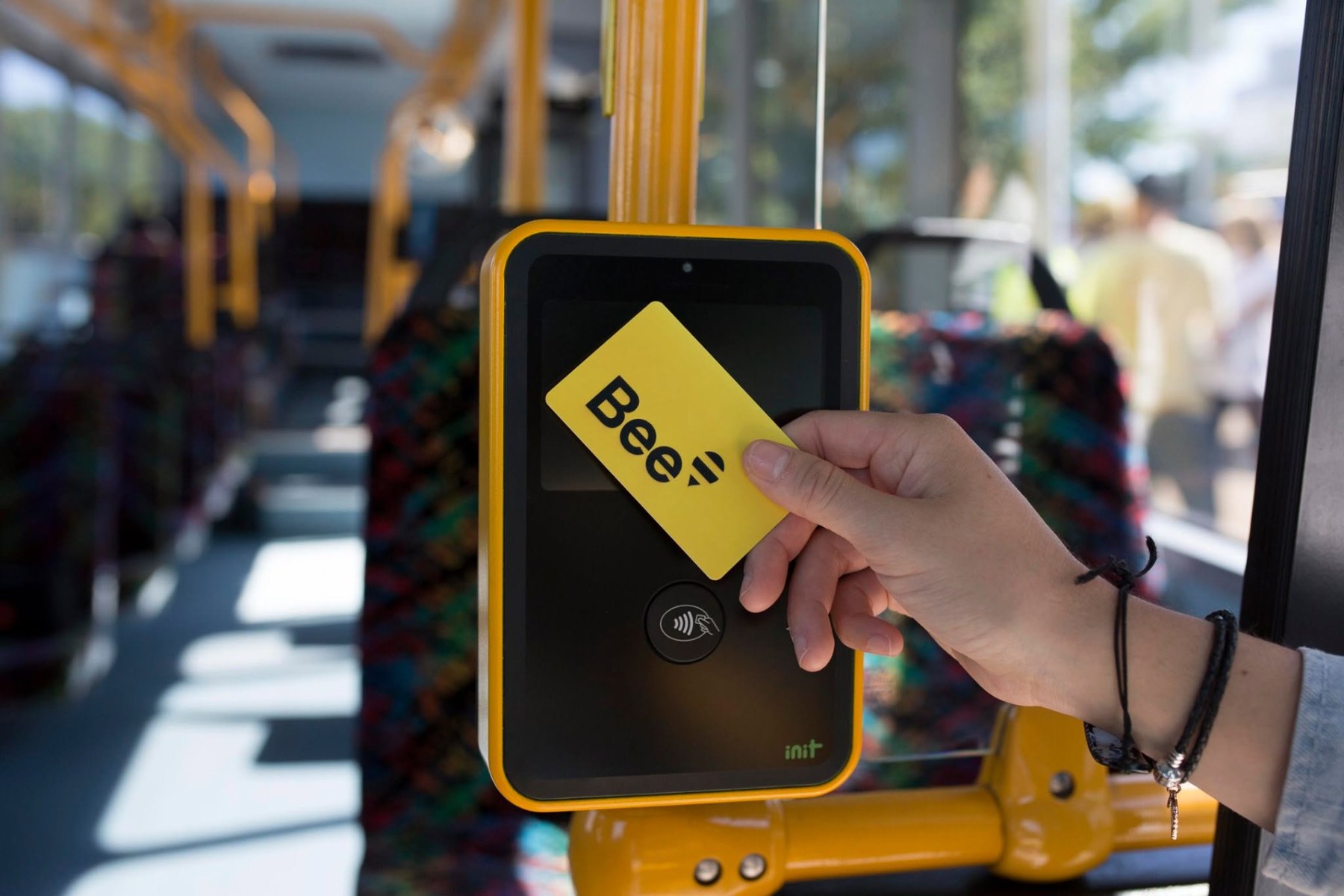 Bee Card being used on a bus.  