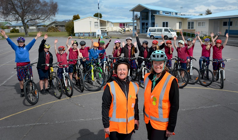 Student cyclists.  